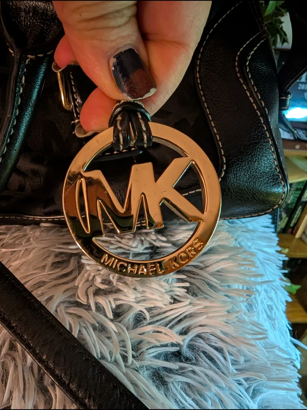 Michael Kors Black MK Signature Satchel Bag